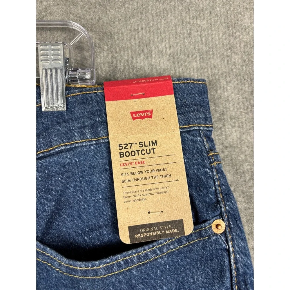 Levis 527 Slim Bootcut Jeans Medium Wash Denim 34x32 Blue Mens
